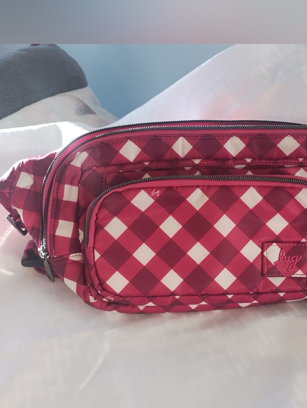 NWT LUG HITCH BELT BAG GINGHAM BERRY